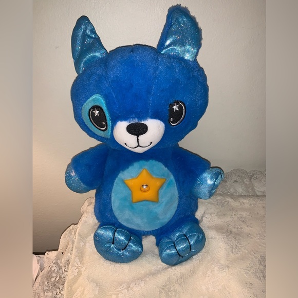 Star Belly Dream Lites, Stuffed Animal Night Light, Cuddly Blue Puppy - Picture 1 of 4